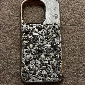 Apple Silver Textured Phone Case